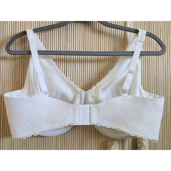 Lilyette Fit For You Bra Size 40DD Full Coverage Underwire Floral Lace Smoothing - Picture 2 of 9